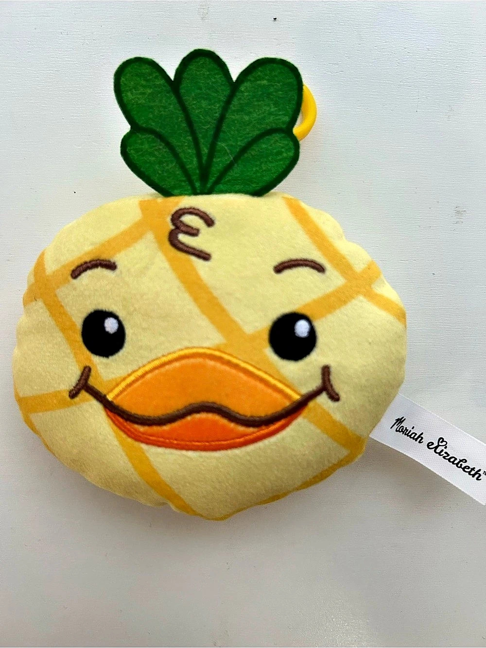 Moriah Elizabeth Georgie Pineapple Duck Plush Clip Yellow & Green